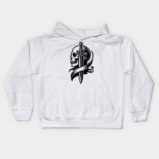 skull with sword Kids Hoodie